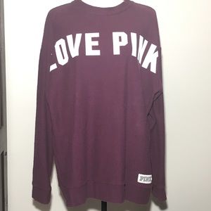 Pink Textured Mock Neck Sweatshirt